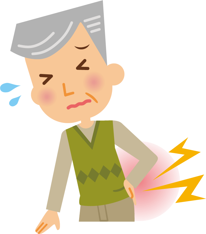 ぎっくり腰に悩むイラスト