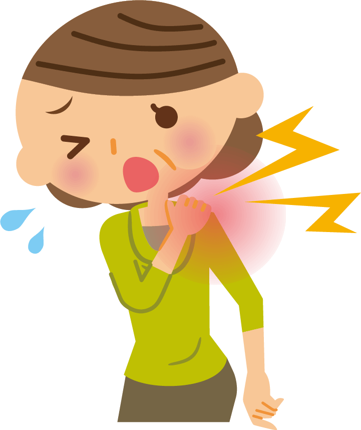 五十肩に悩むイラスト