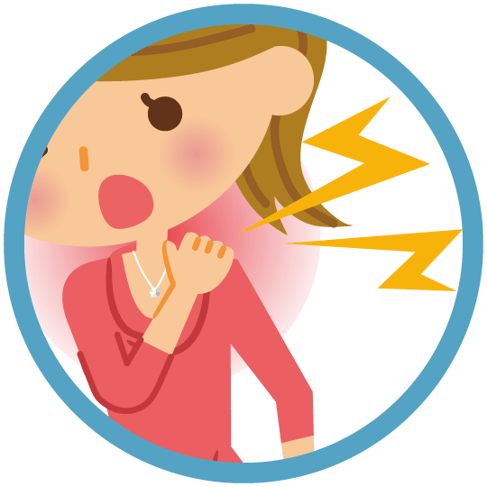 事故で首が痛むイラスト