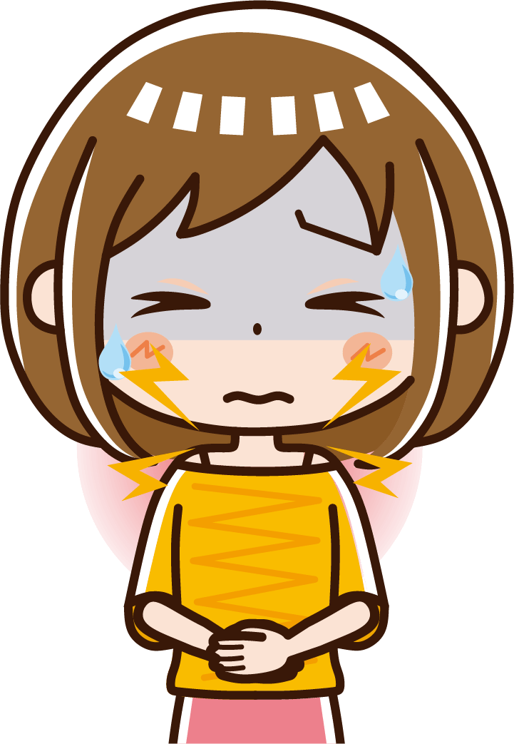 むち打ちに悩むイラスト